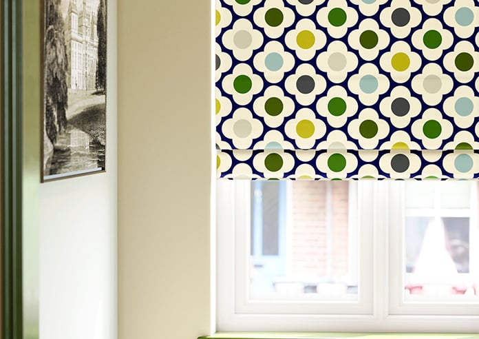Orla Kiely Spot Flower, Blue Multi - Twist&Fit Roman Blind - Image 5